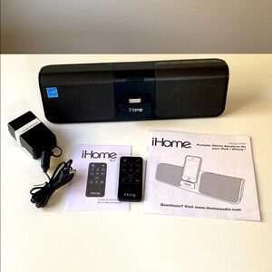iHome Black Portable Stereo Speaker System